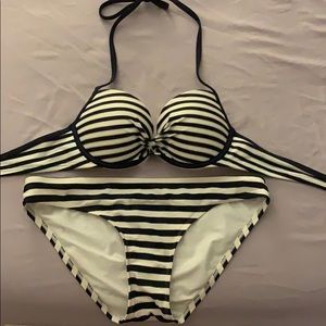 American eagle aerie navy push-up bikini set